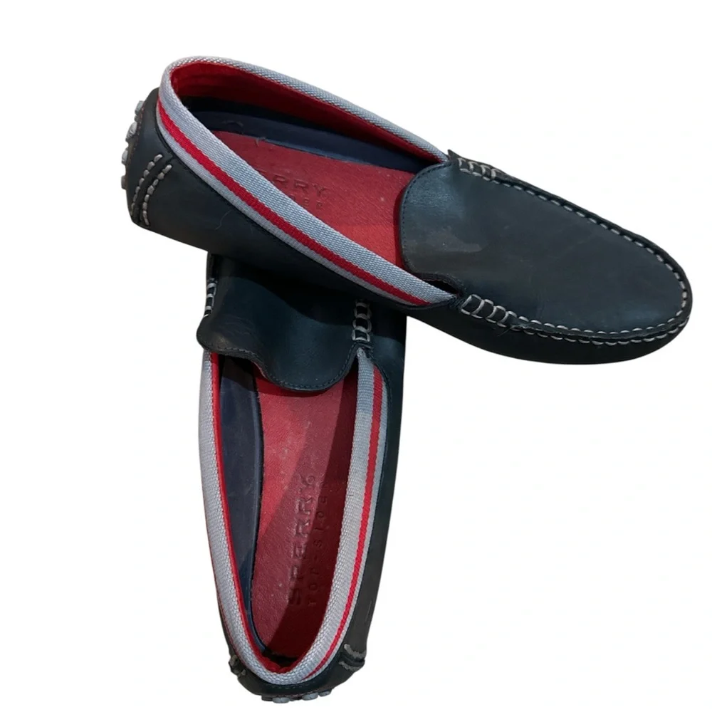 Sperry Navy with gray and Red Loafers size 12 - Picture 2 of 6